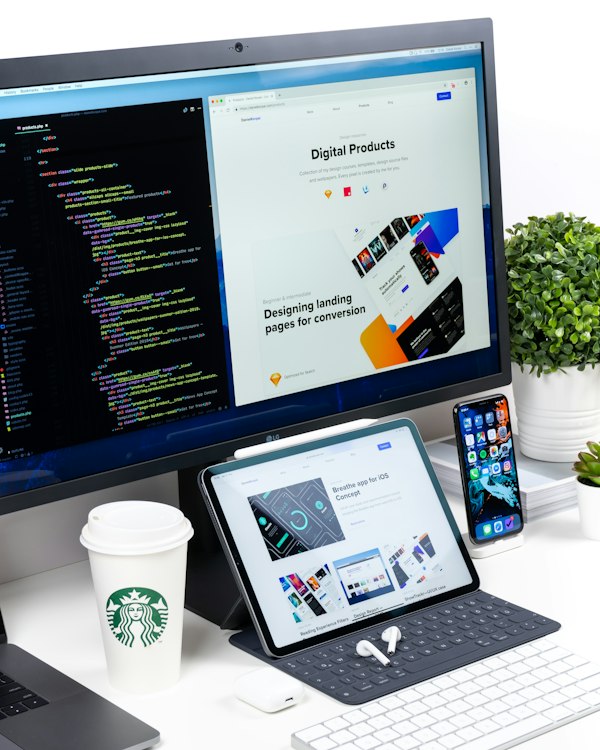 Web development code on screen
