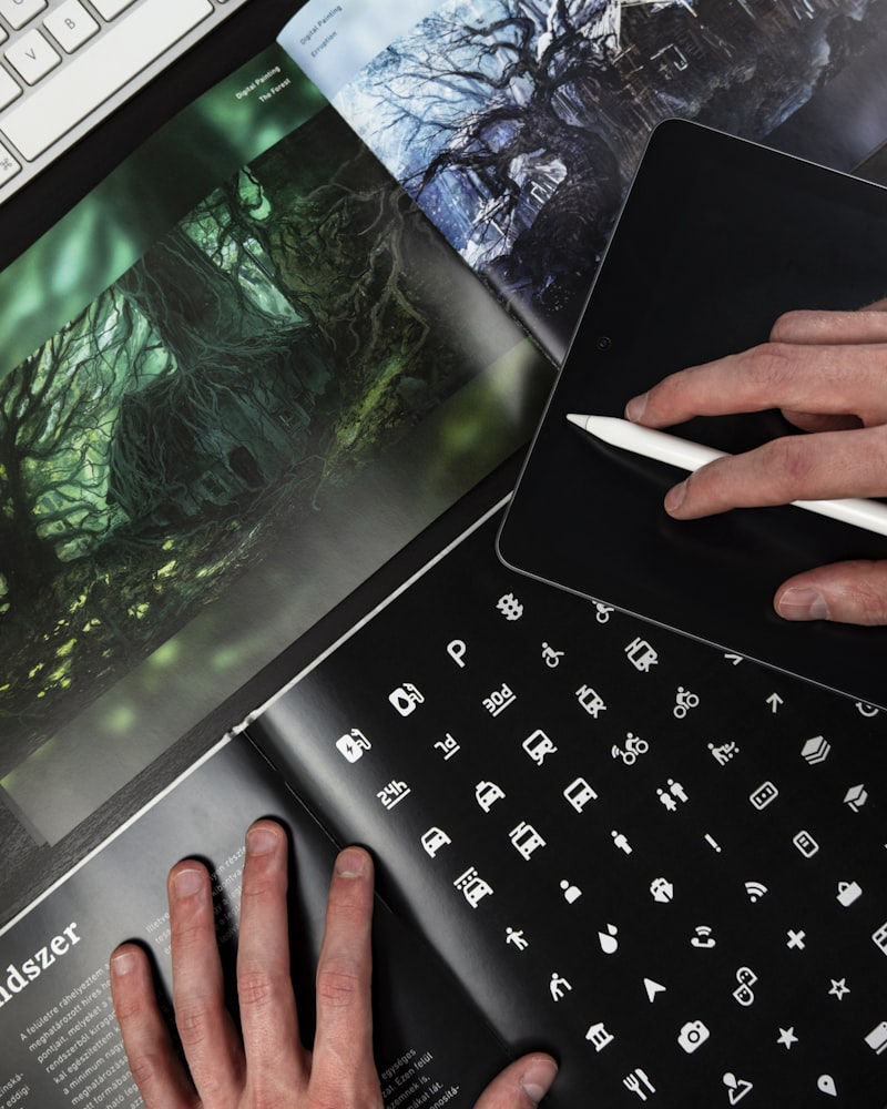 Designer sketching interactive interface concepts