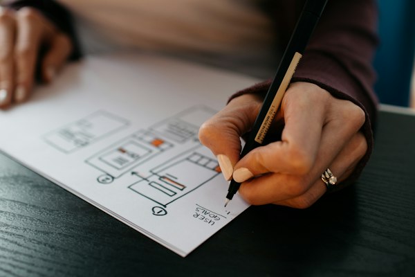 UX design wireframes and interface planning